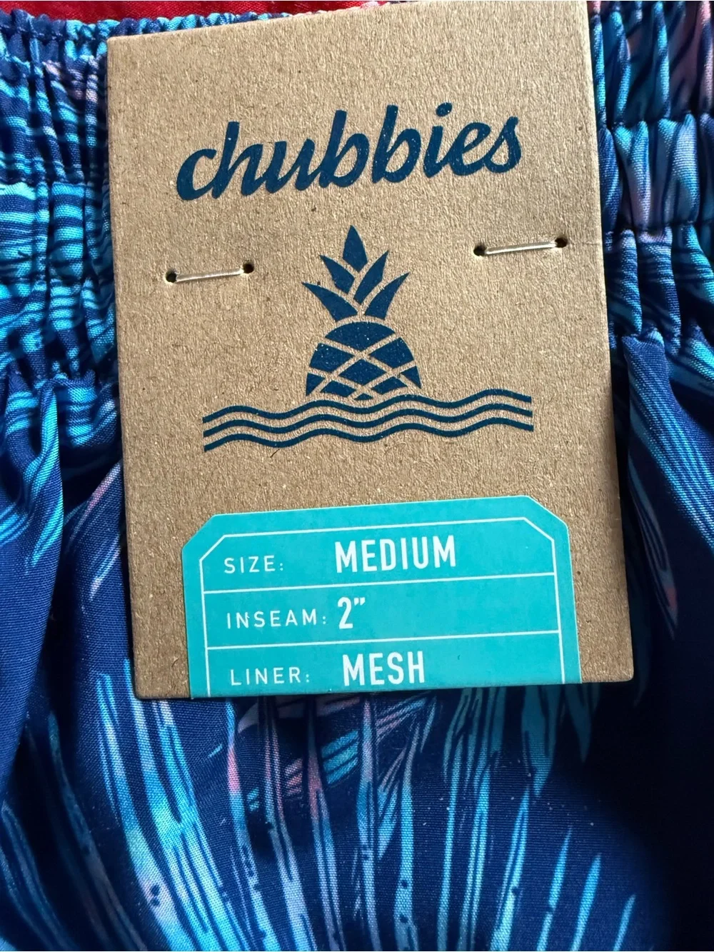 Mens Chubbies “The Prehistoric Blues” Navy 2” Swimsuit Size M